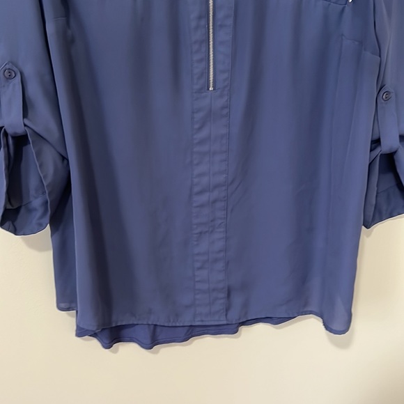 Fortune + Ivy Womens Plus 2x Blue Blouse - Picture 7 of 10